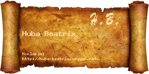 Huba Beatrix névjegykártya